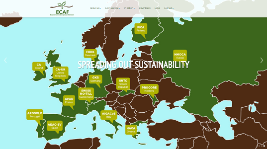 Portada Web de la Federación Europea de Agricultura de Conservación (ECAF)